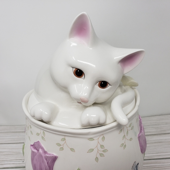 Lenox Butterfly Meadow Kitten Kitty Cat Cookie Jar - Picture 2 of 16
